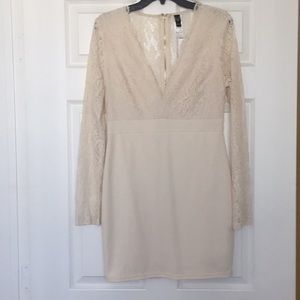 Windsor Bodycon Cream Lace Dress